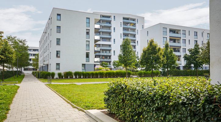 Modern residential buildings, apartments in a new urban housing