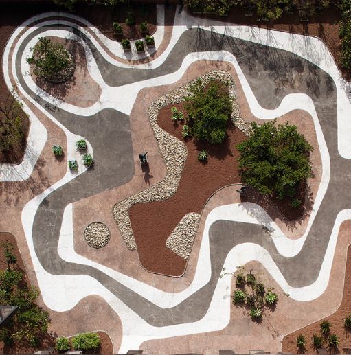 Jardim criado por Roberto Burle Marx para a cobertura da sede do Banco Safra, em São Paulo.