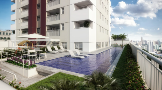 Projeto do Residencial Aquitânia, empreendimento da Exkalla, com paisagismo de Fernanda Favero.
