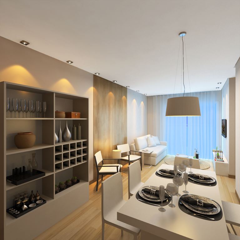 Living do apartamento do Residencial Rhône
